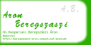 aron beregszaszi business card