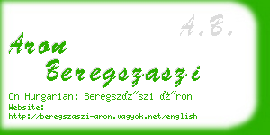 aron beregszaszi business card